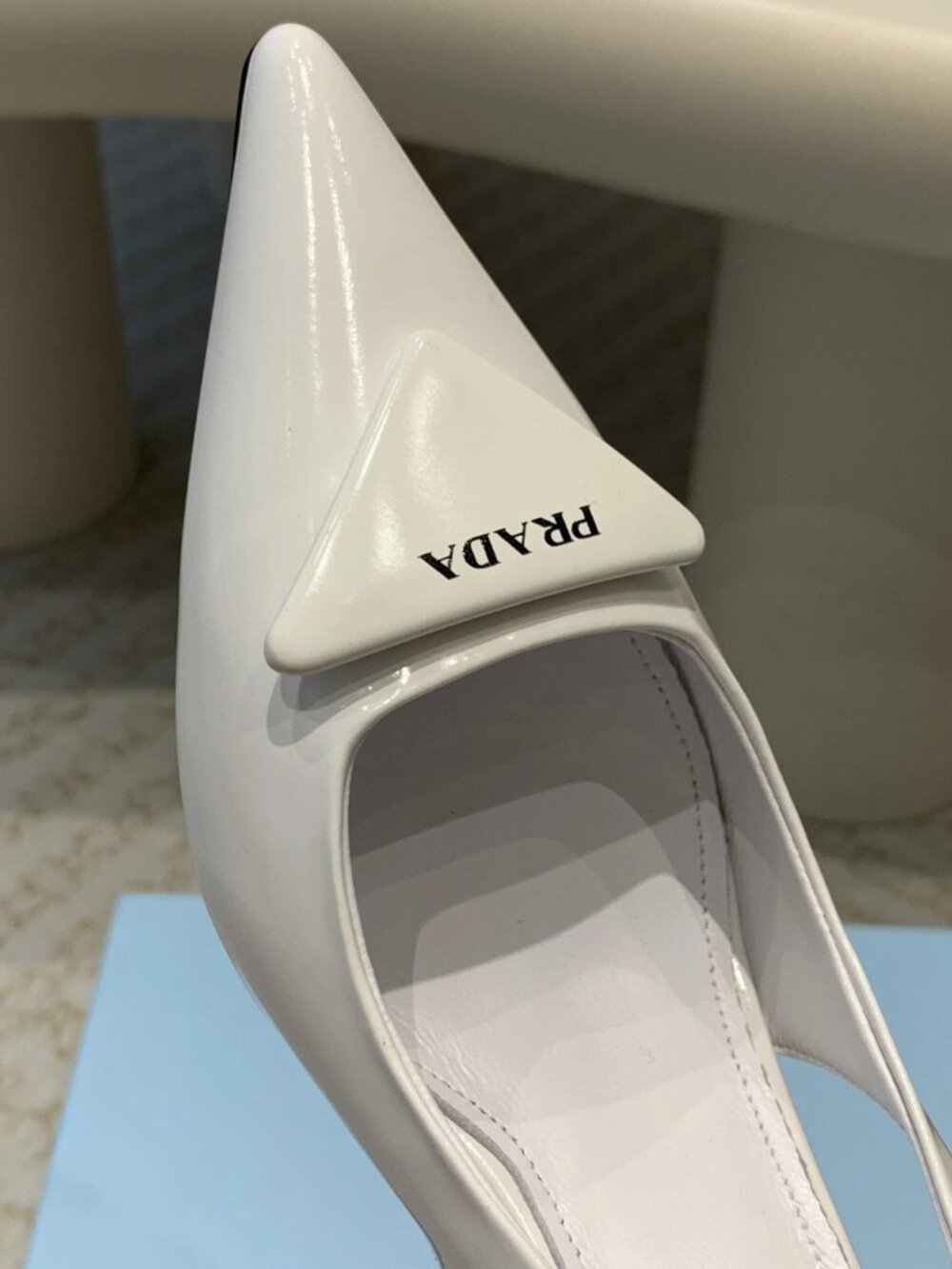 Prada White Slingback Heels - Picture 6 of 8